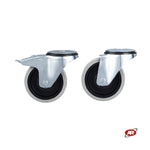 Carica l'immagine nel visualizzatore Galleria, Ruote in gomma elastica | SUPPORTO | ROTANTE | GRIGIA | Scorrimento gabbia a rullini