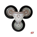 Carica l'immagine nel visualizzatore Galleria, Ruota PER CARRELLO | Nucleo in lamiera zincata | 3 ruote diametro 160 mm | Battistrada da 40 mm | Ruote a STELLA per carrelli