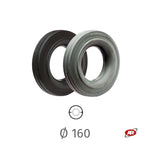Charger l'image dans la visionneuse de galerie, Bande de roulement | Anneau en caoutchouc | Standard | Noir ou gris | Diamètre 160 | 40-80 mm | Composants de roues industrielles