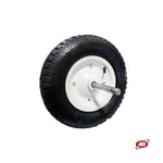 Carica l'immagine nel visualizzatore Galleria, Ruota pneumatica per carriole in nucleo in LAMIERA VERNICIATA | Battistrada B | 16“x4.00-8 | 400 x 100 | 2 FLANGE Ø 20x380 | PR3002-2