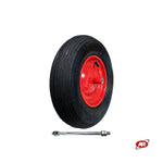 Carica l'immagine nel visualizzatore Galleria, Ruota pneumatica per carriole in nucleo in LAMIERA VERNICIATA | Battistrada A | 16“x4.00-8 | 400x100 | Foro a boccola o cuscinetti | M12X210