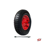 Carica l'immagine nel visualizzatore Galleria, Ruota pneumatica per carriole in nucleo in LAMIERA VERNICIATA | Battistrada B | 16“x4.00-8 | 400 x 100 | Asse M12x210 | PR3002-1