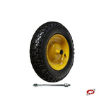 Carica l'immagine nel visualizzatore Galleria, Ruota pneumatica per carriole in nucleo in LAMIERA VERNICIATA | Battistrada DC | 16“x4.00-8 | 400x100 | Foro a boccola o cuscinetti | M12X210 o M12X170