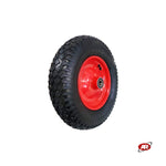 Carica l'immagine nel visualizzatore Galleria, Ruota pneumatica per carriole in nucleo in LAMIERA VERNICIATA | Battistrada H | 4.80-4.00-8 | 400 x 100 | Foro cuscinetti a sfera | PR3003-8