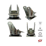 Load image into Gallery viewer, Heavy duty castors | Industrial-grade SWIVEL plate with BRAKE | 3.5/4 mm thick galvanized steel | For wheels up to Ø 250 mm, swivel castor and brake | Load capacity up to 800 kg
