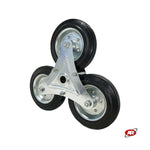 Carica l'immagine nel visualizzatore Galleria, Ruota PER CARRELLO | Nucleo in lamiera zincata | 3 ruote diametro 160 mm | Battistrada da 40 mm | Ruote a STELLA per carrelli