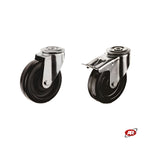 Carica l'immagine nel visualizzatore Galleria, Ruote con struttura MONOLITICA in nylon con KIT completo SUPPORTO a ROTANTE in ACCIAIO INOX | Per l'industria agroalimentare | Carichi MEDI