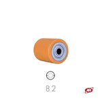 Carica l'immagine nel visualizzatore Galleria, Rulli per TRANSPALLET con rivestimento in POLIURETANO | CARICHI ELEVATI | Diametro 82 mm | Cuscinetti a sfera