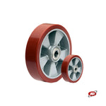 Carica l'immagine nel visualizzatore Galleria, Ruote con nucleo in ALLUMINIO e rivestimento in POLIURETANO | CARICHI ELEVATI | Diametro da 100 a 200 mm | Cuscinetti a sfera