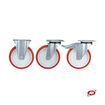 Carica l'immagine nel visualizzatore Galleria, Ruote con nucleo in POLIAMMIDE e rivestimento in POLIURETANO | SUPPORTO | PIASTRA | Foro a boccola