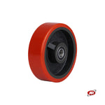 Carica l'immagine nel visualizzatore Galleria, Ruote in GHISA e rivestimento in POLIURETANO | CARICHI ELEVATI | Diametro da 100 a 250 mm | Cuscinetti a sfera