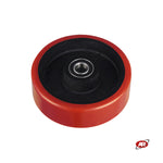 Carica l'immagine nel visualizzatore Galleria, Ruote in GHISA e rivestimento in POLIURETANO | CARICHI ELEVATI | Diametro da 100 a 250 mm | Cuscinetti a sfera