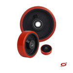 Carica l'immagine nel visualizzatore Galleria, Ruote in GHISA e rivestimento in POLIURETANO | CARICHI ELEVATI | Diametro da 100 a 250 mm | Cuscinetti a sfera