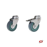 Carica l'immagine nel visualizzatore Galleria, Ruote in gomma grigia con nucleo in polipropilene con SUPPORTO | ROTANTE