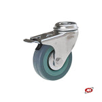 Carica l'immagine nel visualizzatore Galleria, Ruote in gomma grigia con nucleo in polipropilene con SUPPORTO | ROTANTE