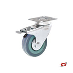 Carica l'immagine nel visualizzatore Galleria, Ruote in gomma grigia con nucleo in polipropilene con SUPPORTO | PIASTRA