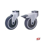 Carica l'immagine nel visualizzatore Galleria, Ruote in gomma termoplastica (TPR) | GRIGIA | con cuscinetti | SUPPORTO ad INIEZIONE IN NYLON | ROTANTE