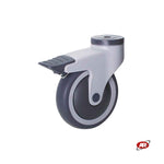 Carica l'immagine nel visualizzatore Galleria, Ruote in gomma termoplastica (TPR) | GRIGIA | con cuscinetti | SUPPORTO ad INIEZIONE IN NYLON | ROTANTE