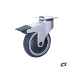 Carica l'immagine nel visualizzatore Galleria, Ruote in gomma termoplastica (TPR) | GRIGIA | con cuscinetti | SUPPORTO ad INIEZIONE IN NYLON | PIASTRA