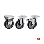 Carica l'immagine nel visualizzatore Galleria, Ruote in gomma termoplastica (TPR) | Ø 125 | GRIGIA | con SUPPORTO | PIASTRA