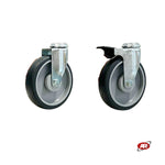 Carica l'immagine nel visualizzatore Galleria, Ruote in gomma termoplastica (TPR) | GRIGIA | Ø 125 mm | PARAFILO | SUPPORTO | ROTANTE