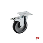 Carica l'immagine nel visualizzatore Galleria, Ruote in gomma termoplastica (TPR) | Ø 125 | GRIGIA | con SUPPORTO | PIASTRA