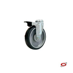 Carica l'immagine nel visualizzatore Galleria, Ruote in gomma termoplastica (TPR) | GRIGIA | Ø 125 mm | PARAFILO | SUPPORTO | ROTANTE