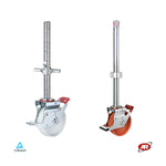 Load image into Gallery viewer, Monolithic wheels for scaffolding in polyamide | NY3VA | Diameter from 125 to 200 | ROTARY with threaded stem in aluminum