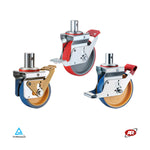 Load image into Gallery viewer, Scaffolding wheels in POLYURETHANE and POLYAMIDE | NYPU3R | Diameter from 125 to 200 mm | SUPPORT | ROTATING with steel stem 34.5/38.35 mm