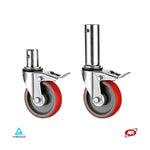 Load image into Gallery viewer, Scaffolding wheels in POLYURETHANE and POLYAMIDE | NYPU3S | Diameter 125 or 200 mm | SUPPORT | ROTARY with 55.5 or 125 mm steel stem