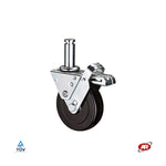 Carica l'immagine nel visualizzatore Galleria, Ruote per ponteggi in gomma nera e polipropilene | 127RNTP3S26 | Foro a boccola