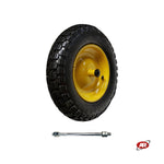 Carica l'immagine nel visualizzatore Galleria, Ruota pneumatica per carriole in nucleo in LAMIERA VERNICIATA | Battistrada DC | 14“x3.50-8 | 360 x 85 | Foro a boccola con asse M12X170 | PR2603-4DC