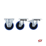 Carica l'immagine nel visualizzatore Galleria, Ruote in gomma elastica | SUPPORTO | PIASTRA | BLU | Scorrimento gabbia a rullini