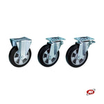 Carica l'immagine nel visualizzatore Galleria, Ruote in gomma elastica | NERA | NUCLEO IN ALLUMINIO | CARICHI ELEVATI | SUPPORTO | PIASTRA