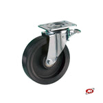 Carica l'immagine nel visualizzatore Galleria, Ruote in gomma elastica | NERA | NUCLEO IN GHISA | carichi elevati | SUPPORTO | PIASTRA