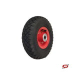 Carica l'immagine nel visualizzatore Galleria, Ruote pneumatica PER CARRELLI in nucleo in LAMIERA verniciata | 10“x3.00-4 | 260x85 | Foro a boccola | Gabbia a RULLINI | Cuscinetti a sfera | di 20 mm | PR1805