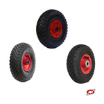 Carica l'immagine nel visualizzatore Galleria, Ruote pneumatica PER CARRELLI in nucleo in LAMIERA verniciata | 10“x3.00-4 | 260x85 | Foro a boccola | Gabbia a RULLINI | Cuscinetti a sfera | di 20 mm | PR1805