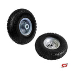 Carica l'immagine nel visualizzatore Galleria, Ruota pneumatica PER CARRELLI in nucleo in LAMIERA verniciata | 10“x4.10/3.50-4 | 260x85 | Foro cuscinetti a sfera 17 mm | PR1804-17D