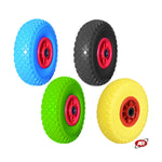 Carica l'immagine nel visualizzatore Galleria, Ruota antiforatura PER CARRELLI in nucleo in PLASTICA | Marketplace | Amazon ed eBay | 10“x3.00-4 | 260x73 | Foro a gabbia di rullini | SET da 2 pz