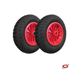 Carica l'immagine nel visualizzatore Galleria, Ruota pneumatica PER CARRIOLE in nucleo in plastica | Battistrada DC | 14“x3.50-8 | 360x85 | Foro a boccola o gabbia a rullini di 25 mm