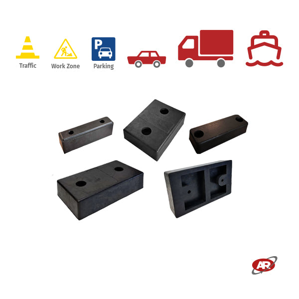 BUMPERS AND BUFFERS | For loading and unloading areas | INDUSTRIAL rubber bumper pads | Bay and vehicle protection | DH