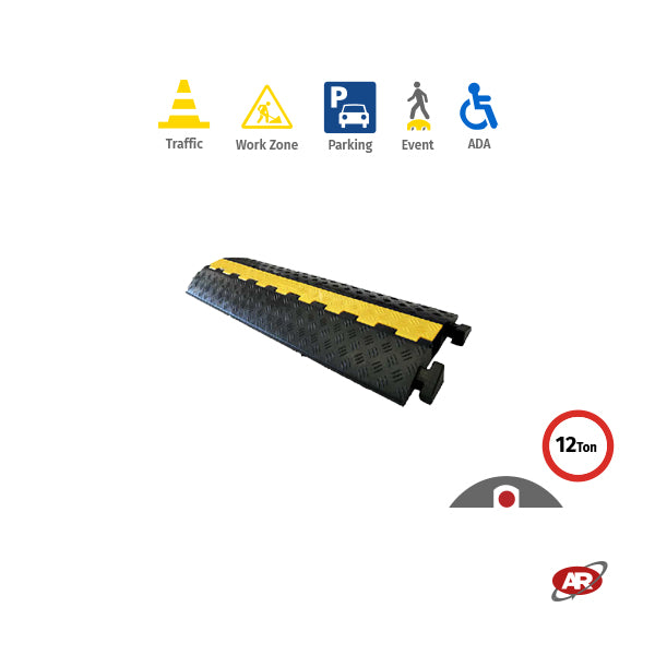 Pedane passacavi | 1 CANALINE | Canalina da pavimento calpestabile | Protezione cavi | Manifestazioni | Eventi | Cantieri stradali | Capacità 12 Ton | DH-CP-S1M