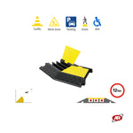 Carica l'immagine nel visualizzatore Galleria, MODULO curva DESTRA o SINISTRA | Pedana passacavi | 3 CANALINE | Protezione cavi | Eventi | Cantieri stradali | Capacità 12 Ton | DH-CP-S3