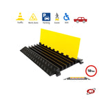 Carica l'immagine nel visualizzatore Galleria, Pedana passacavi | 5 CANALINE | Zona Ad Alto Traffico | Protezione cavi | Manifestazioni | Eventi | Cantieri stradali | Capacità 18 Ton | DH-CP-L5M