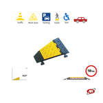 Carica l'immagine nel visualizzatore Galleria, MODULO curva DESTRA o SINISTRA | Pedana passacavi | 5 CANALINE | Protezione cavi | Eventi | Cantieri stradali | Capacità 18 Ton | DH-CP-L5