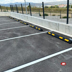 Load image into Gallery viewer, Black rubber wheel stops | DELIMITERS | Vehicle block | Rest areas | GARAGES | PARKING | Wheel stops with yellow or white reflectors | DH-PB