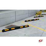 Load image into Gallery viewer, Black rubber wheel stops | DELIMITERS | Vehicle block | Rest areas | GARAGES | PARKING | Wheel stops with yellow or white reflectors | DH-PB