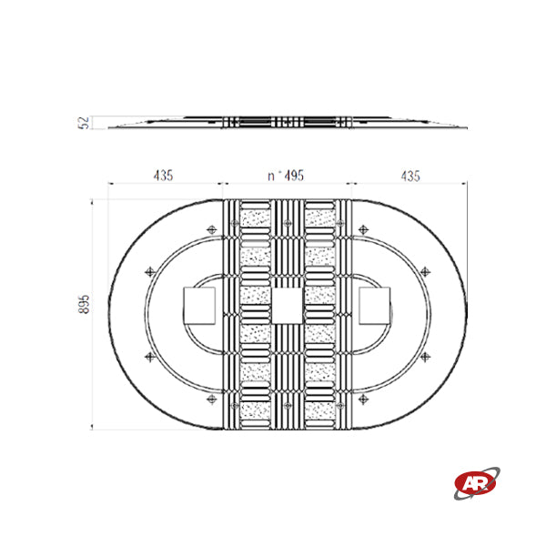 Rallentatori stradali | Modello RH EUROPA | Centrali o terminali | Dossi artificiali | Dissuasori di velocità | RH-900-CE o RH-T900-CE | Velocità massima 40 km/h