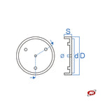 Load image into Gallery viewer, ROUND Pads for Two-Post Lifts | Marketplace | Amazon and eBay | RAVAGLIOLI | Cap Pads | CUF121-3Px4 | SET of 4 pcs