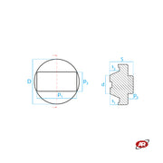 Rubber Pad for Trolley Jack | DEEP CROWN (Ø 46 mm) | Marketplace | Amazon and eBay | SPECIFIC: BMW, MINI, OPEL | Vehicle Support Pad | Anti-Slip | J65P-Dx1